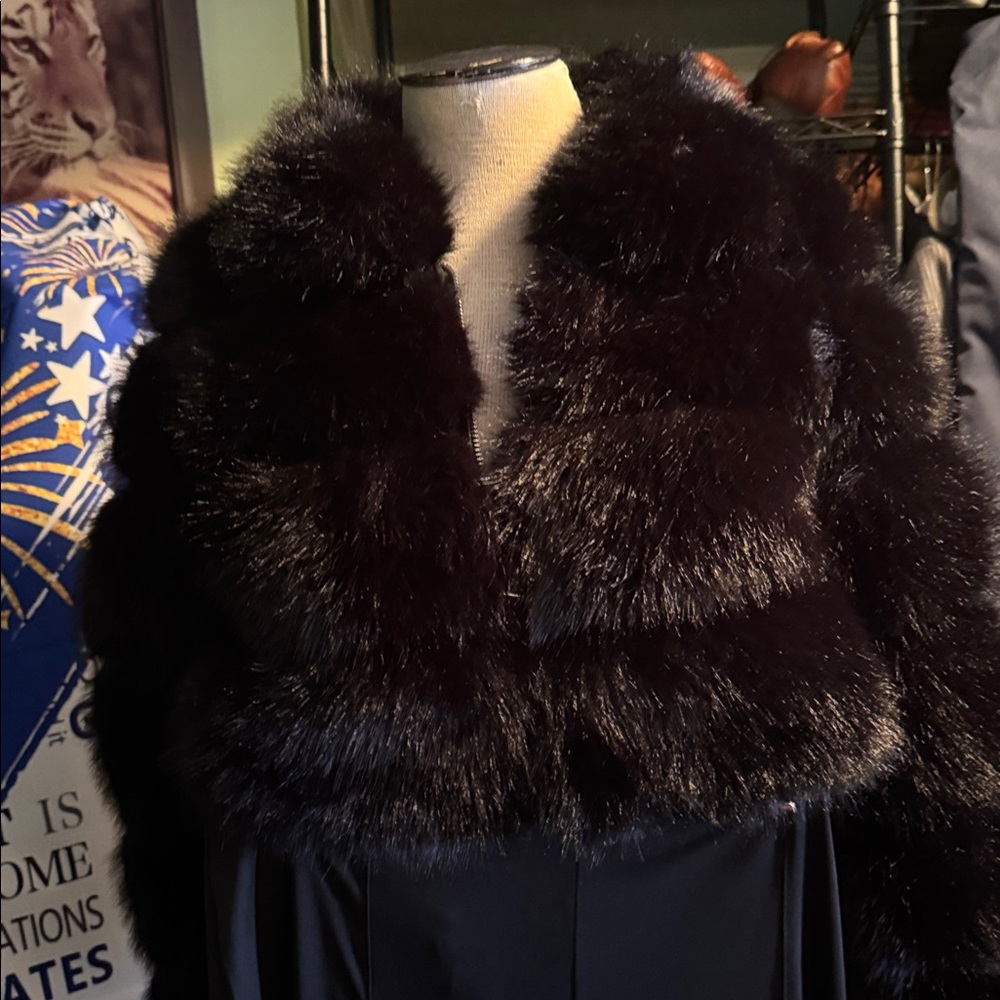 Luxurious Black Faux Fur Jacket - Picture 4 of 7